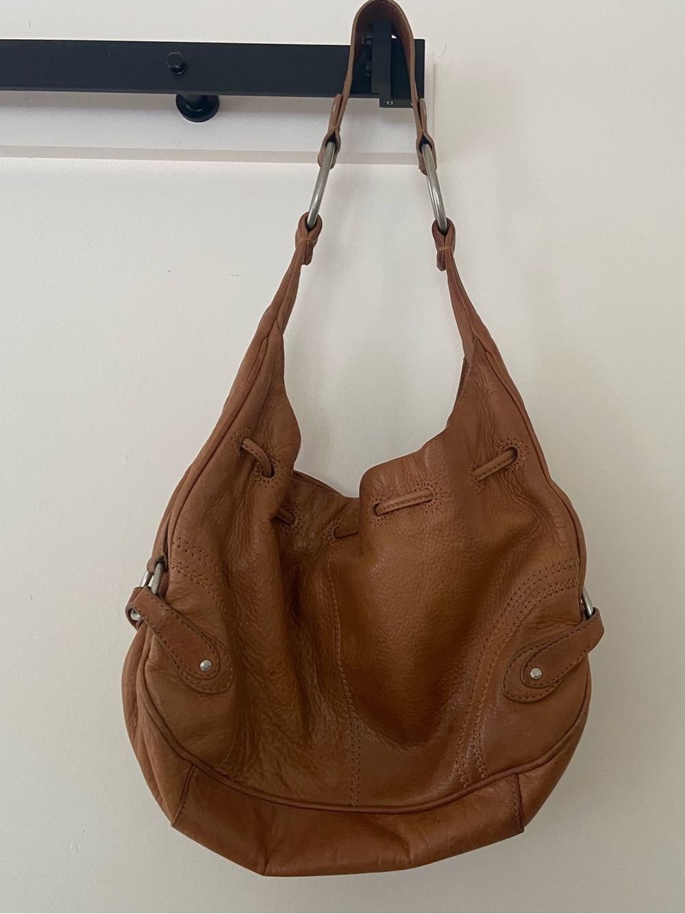 Vtg Sigrid Olsen Leather Hobo Shoulder Bag Brown Slouchy Purse Classic Boho - Picture 2 of 15